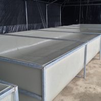 Sudura in plastic bazine apa ferma piscicola (fish farm)