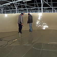 Sudura in plastic bazine apa ferma piscicola